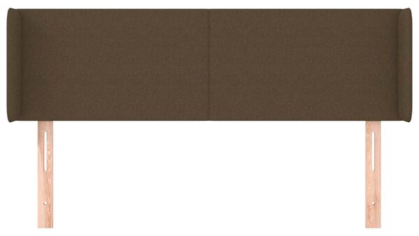 Čelo postele typu ušák tmavě hnědé 147x16x78/88 cm textil 3118489