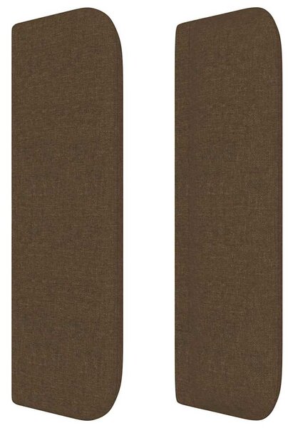 Čelo postele typu ušák tmavě hnědé 163x16x78/88 cm textil 3118497