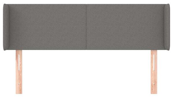 Čelo postele typu ušák tmavě šedé 147x16x78/88 cm textil 3118487