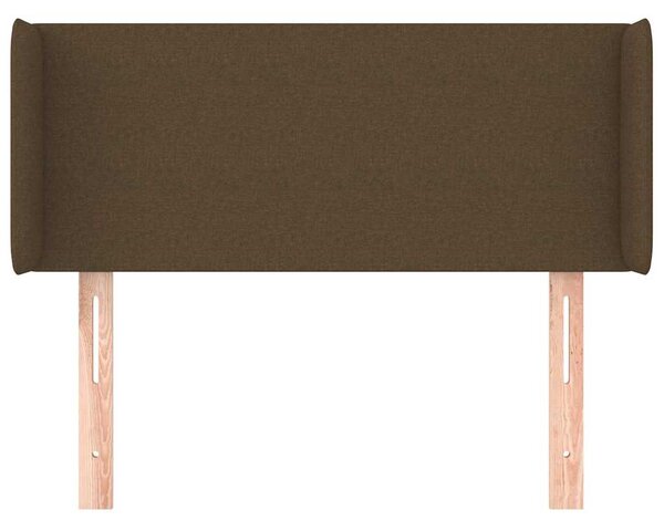 Čelo postele typu ušák tmavě hnědé 103x16x78/88 cm textil 3118481