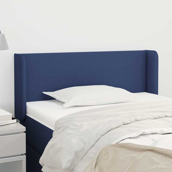 Čelo postele typu ušák modré 83 x 16 x 78/88 cm textil 3118468