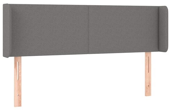 Čelo postele typu ušák tmavě šedé 147x16x78/88 cm textil 3118487
