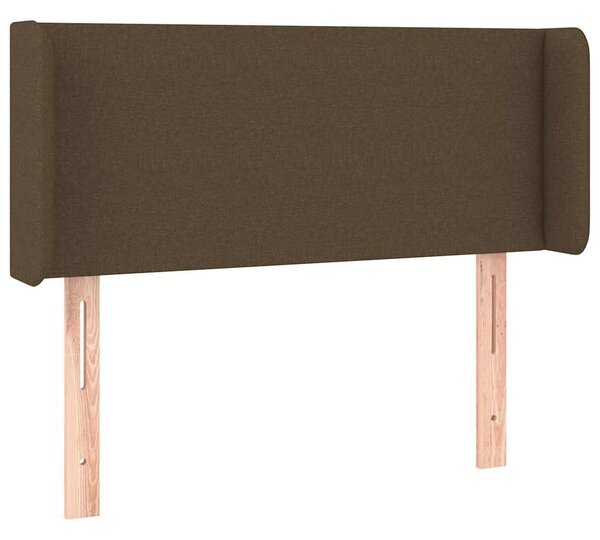 Čelo postele typu ušák tmavě hnědé 103x16x78/88 cm textil 3118481