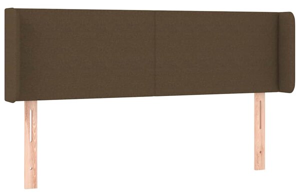Čelo postele typu ušák tmavě hnědé 147x16x78/88 cm textil 3118489
