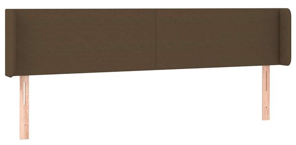 Čelo postele typu ušák tmavě hnědé 163x16x78/88 cm textil 3118497