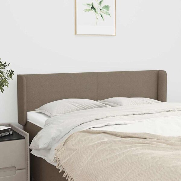 Čelo postele typu ušák taupe 147 x 16 x 78/88 cm textil 3118490