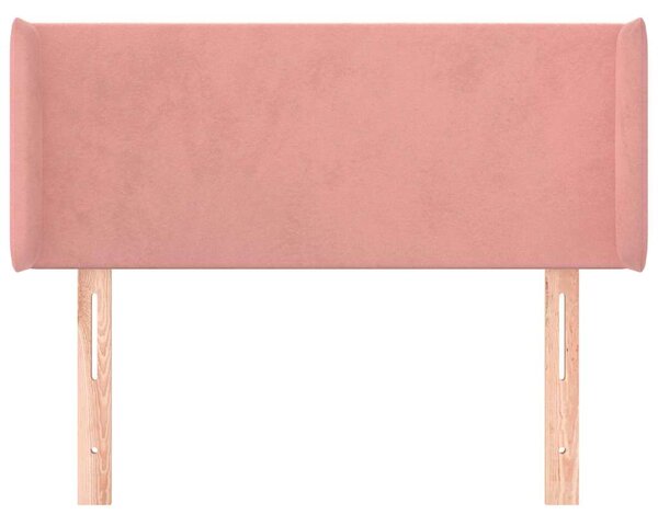 Čelo postele typu ušák růžová 83 x 16 x 78/88 cm samet 3118523