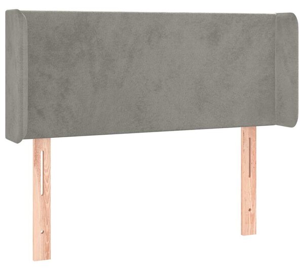 Čelo postele typu ušák světle šedé 83x16x78/88 cm samet 3118518