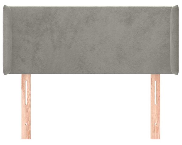 Čelo postele typu ušák světle šedé 83x16x78/88 cm samet 3118518