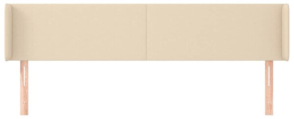 Čelo postele typu ušák krémové 203 x 16 x 78/88 cm textil 3118515