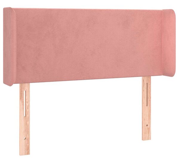 Čelo postele typu ušák růžová 83 x 16 x 78/88 cm samet 3118523