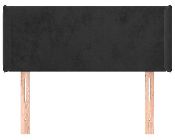 Čelo postele typu ušák černé 83 x 16 x 78/88 cm samet 3118520