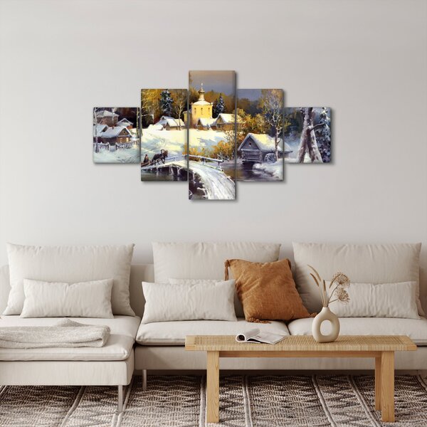 Obraz - Zimní městečko (125x70 cm)