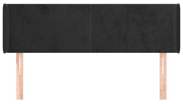 Čelo postele typu ušák černé 147x16x78/88 cm samet 3118538
