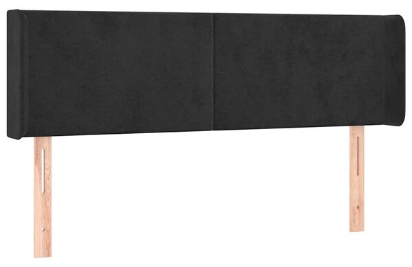 Čelo postele typu ušák černé 147x16x78/88 cm samet 3118538