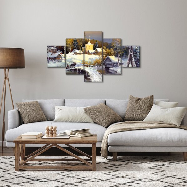 Obraz - Zimní městečko (125x70 cm)