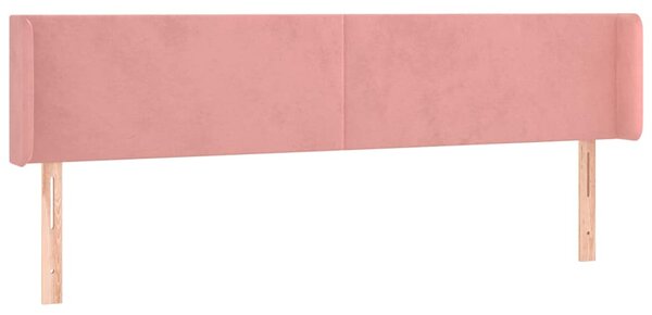 Čelo postele typu ušák růžová 163x16x78/88 cm samet 3118547