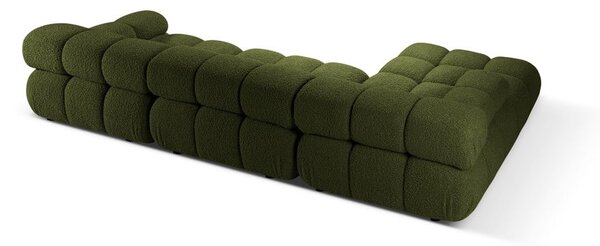 Zelená modulární rohová pohovka z textilie bouclé (levý roh) Bellis – Micadoni Home