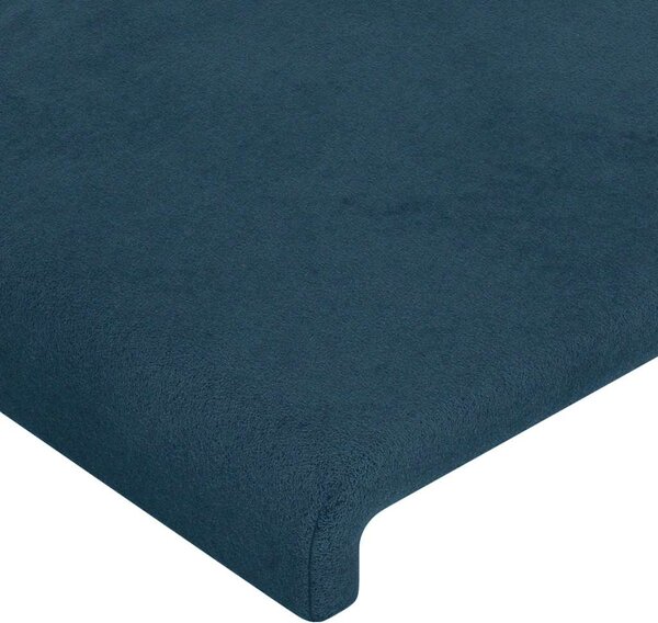 Čelo postele typu ušák tmavě modrá 93x16x118/128 cm samet 3119340