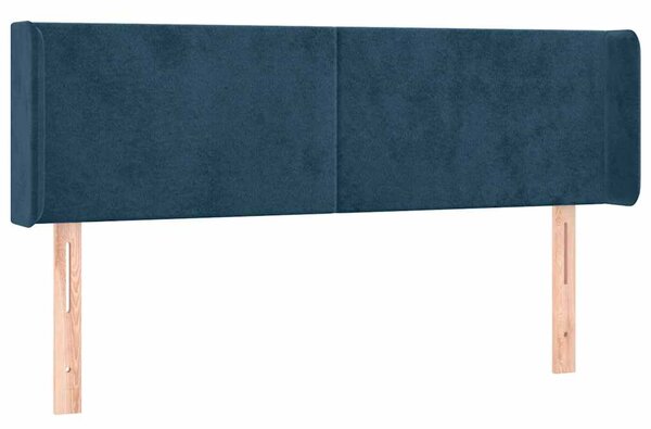 Čelo postele typu ušák tmavě modrá 147x16x78/88 cm samet 3118540
