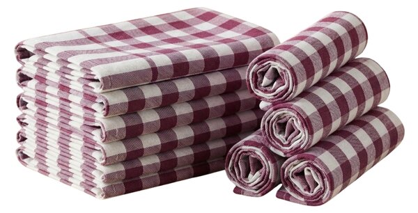 Utěrka CORIVA 50x70 cm červená, set 10 ks