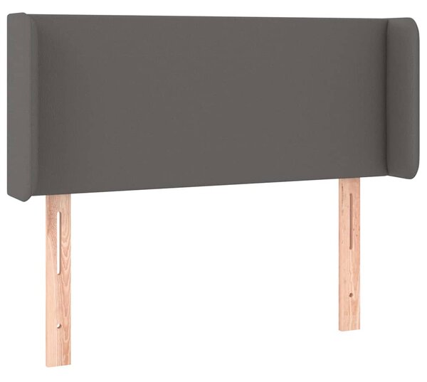 Čelo postele typu ušák šedá 83 x 16 x 78/88 cm umělá kůže 3118564