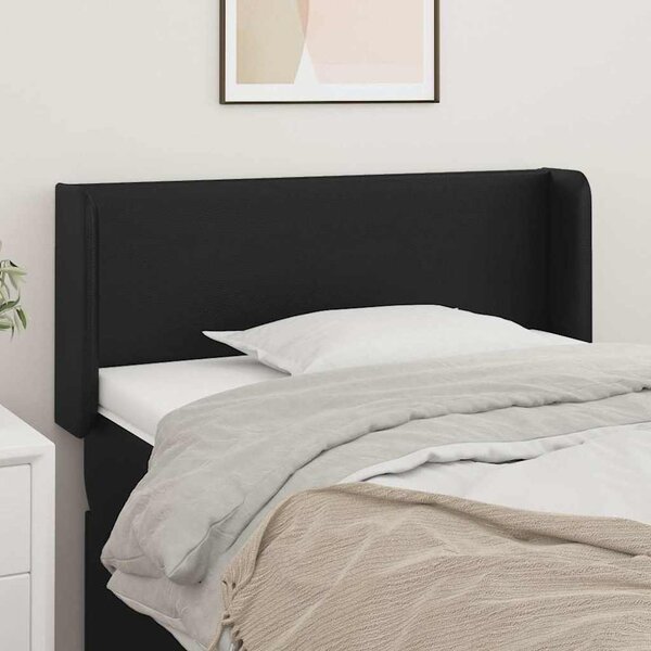 Čelo postele typu ušák černé 103 x 16 x 78/88 cm umělá kůže 3118572