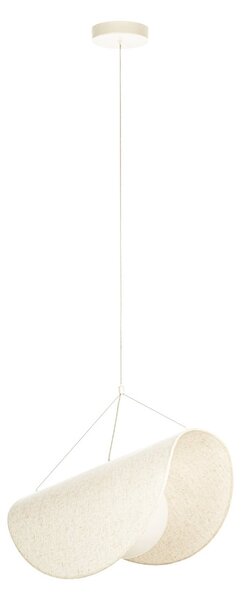Závěsná svítidlo Lucande, Tamani, stmívatelné, Béžová, Obývací pokoj, Tkanina / Textil, Design