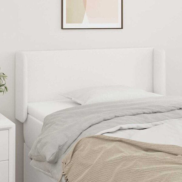 Čelo postele typu ušák bílá 93x16x78/88 cm umělá kůže 3118567