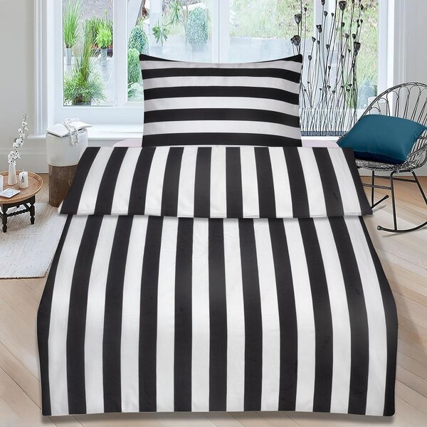 Bavlněné povlečení STRIPE BALANCE černo-bílé Rozměr povlečení: 70 x 90 cm | 140 x 200 cm