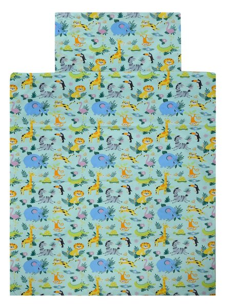 Bavlněné povlečení do postýlky JUNGLE JOY barevné Rozměr povlečení: 40 x 60 cm | 100 x 135 cm