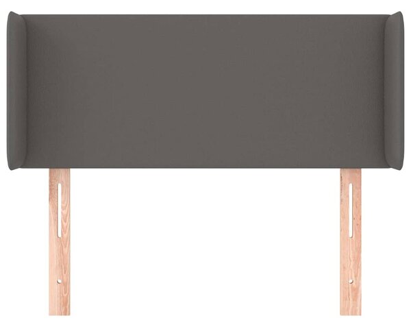 Čelo postele typu ušák šedá 83 x 16 x 78/88 cm umělá kůže 3118564