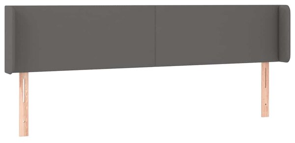 Čelo postele typu ušák šedá 203 x 16 x 78/88 cm umělá kůže 3118600