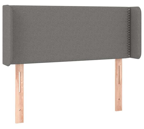 Čelo postele typu ušák tmavě šedé 83x16x78/88 cm textil 3118603