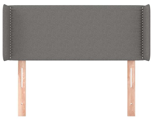 Čelo postele typu ušák tmavě šedé 83x16x78/88 cm textil 3118603