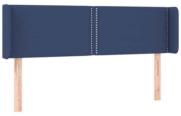Čelo postele typu ušák modré 147 x 16 x 78/88 cm textil 3118632