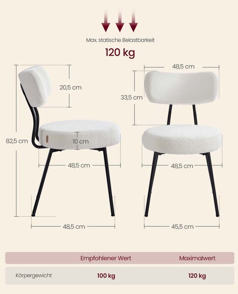 Set dvou jídelních židlí KDC110W01 (2 ks)