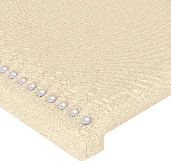 Čelo postele typu ušák krémové 147 x 16 x 78/88 cm textil 3118631