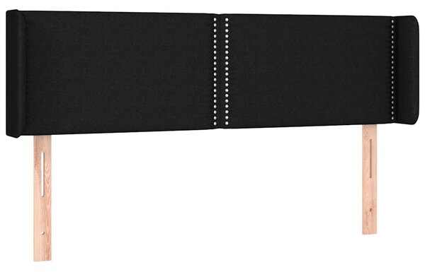 Čelo postele s LED černé 147 x 16 x 78/88 cm textil 3123096
