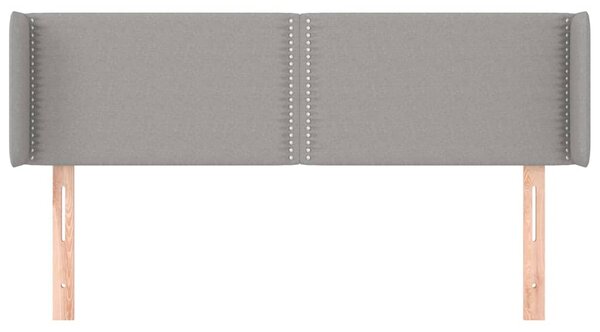 Čelo postele typu ušák světle šedé 147x16x78/88 cm textil 3118626