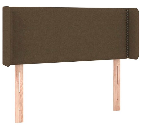 Čelo postele typu ušák tmavě hnědé 103x16x78/88 cm textil 3118621
