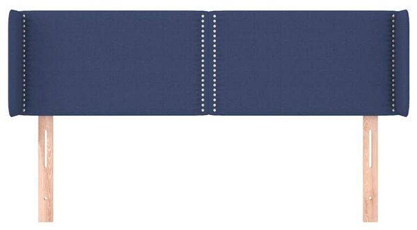 Čelo postele typu ušák modré 147 x 16 x 78/88 cm textil 3118632
