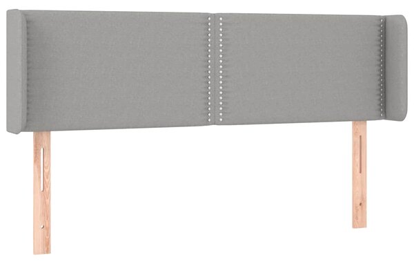 Čelo postele typu ušák světle šedé 147x16x78/88 cm textil 3118626