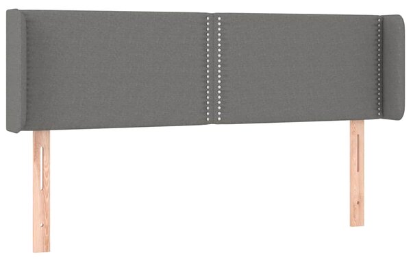 Čelo postele typu ušák tmavě šedé 147x16x78/88 cm textil 3118627