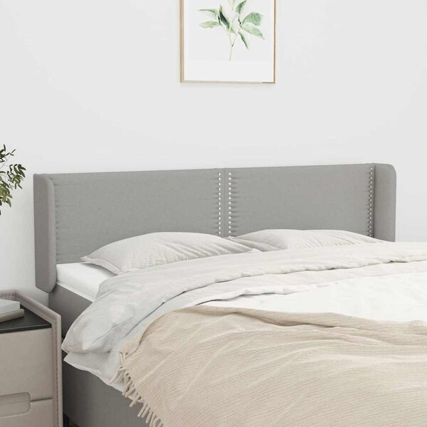 Čelo postele typu ušák světle šedé 147x16x78/88 cm textil 3118626