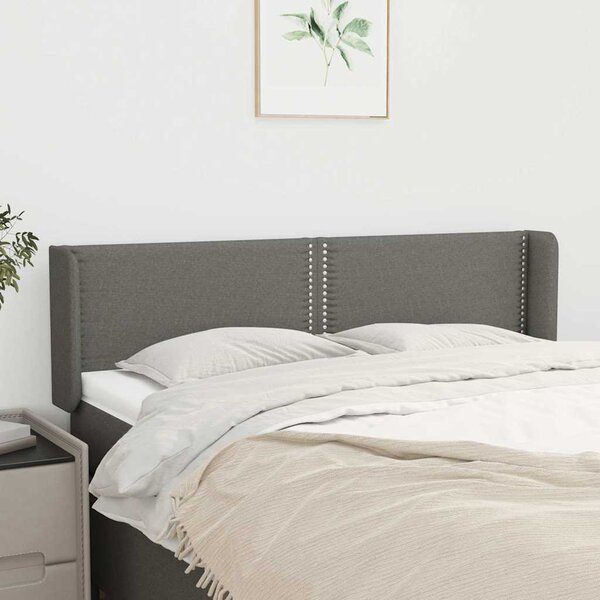 Čelo postele typu ušák tmavě šedé 147x16x78/88 cm textil 3118627