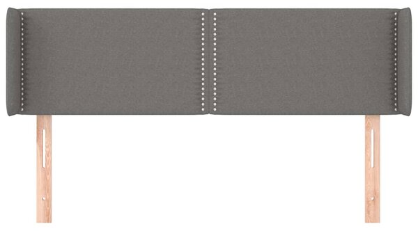 Čelo postele typu ušák tmavě šedé 147x16x78/88 cm textil 3118627