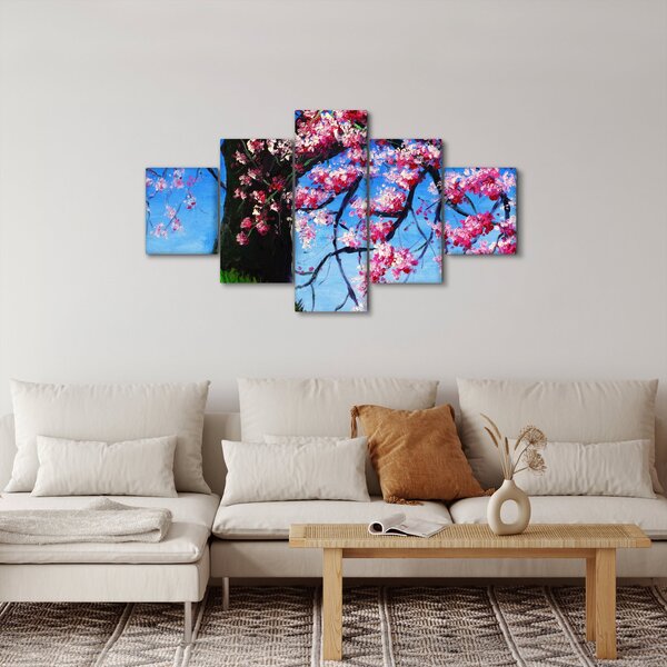 Obraz malované rozkvetlé třešně (125x70 cm)