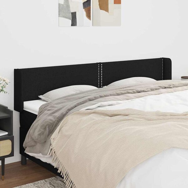 Čelo postele typu ušák černé 183x16x78/88 cm textil 3118644