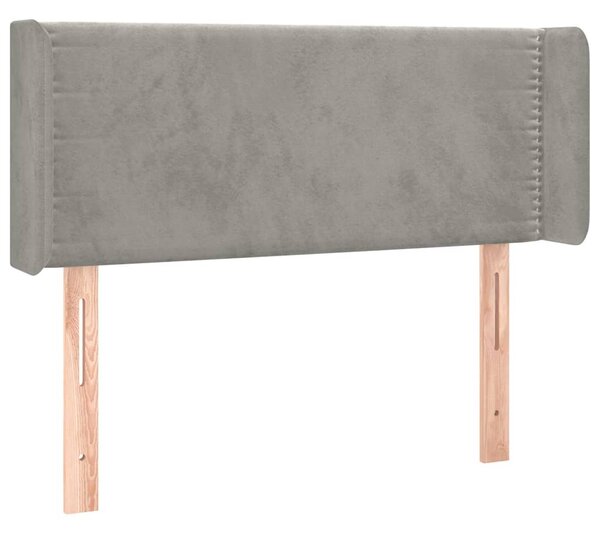 Čelo postele typu ušák světle šedé 83x16x78/88 cm samet 3118658
